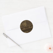 Braun- und Sahnekleber Runder Aufkleber (Umschlag)