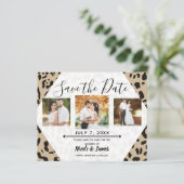 Braun und Schwarz Gepard Leopard Save the Date (Stehend Vorderseite)