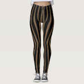 Braun- und schwarzer Zebradruck Leggings (Vorderseite)