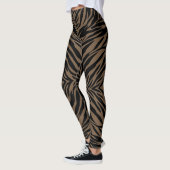 Braun- und schwarzer Zebradruck Leggings (Links)