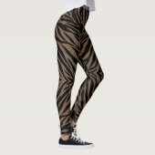 Braun- und schwarzer Zebradruck Leggings (Rechts)