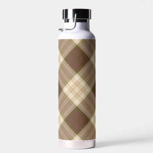 Braun und Tan Kariert Trinkflasche (Rechts)