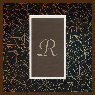 Braun und Tan Mit Monogramm Minimalistisch Serviette