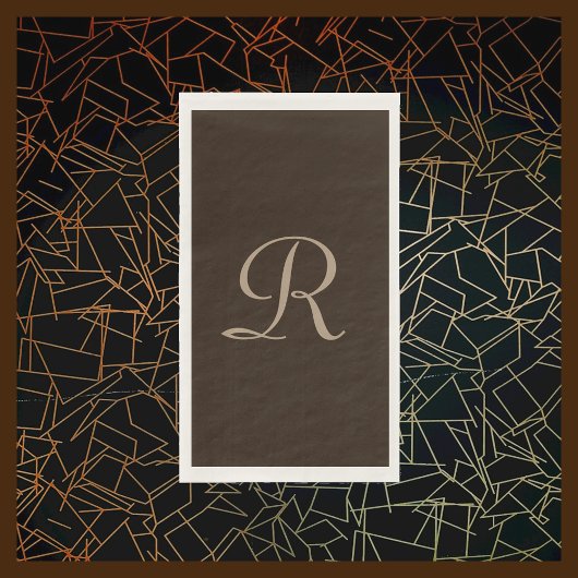 Braun und Tan Mit Monogramm Minimalistisch Serviette