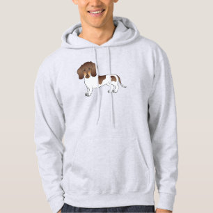 Braun- und Tanfarbene Kurzhaar-Dackel-Illustration Hoodie
