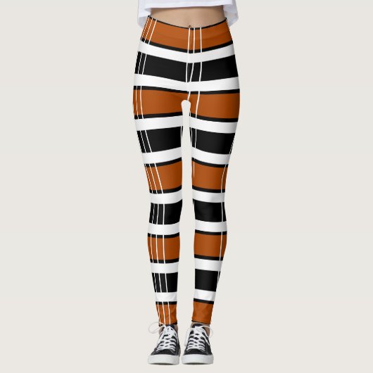 braun und weiß Kariert Leggings (Vorderseite)
