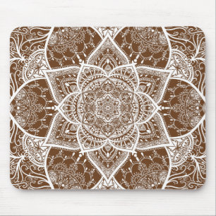 Braun und Weiß Mandala - Loergann in Acorn Mousepad