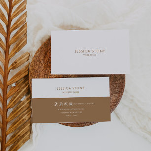 Braun und Weiß Minimalistisch Moderner Therapeut Visitenkarte