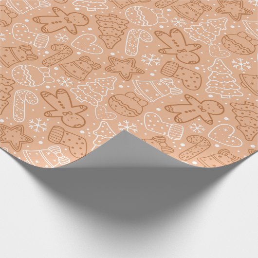 Braun und Weiß Niedlich Moderne Weihnachten Geschenkpapier (Ecke)