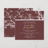 Braun und Weiß Winterbaum Einladung zum Hochzeitsf (Vorne/Hinten)