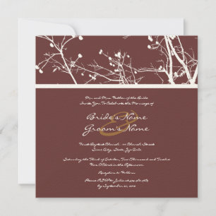 Braun und Weiß Winterbaum Einladung zum Hochzeitsf