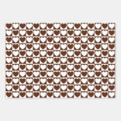 Braun- und Weiße Herzen Geschenkpapier Set (Vorderseite)