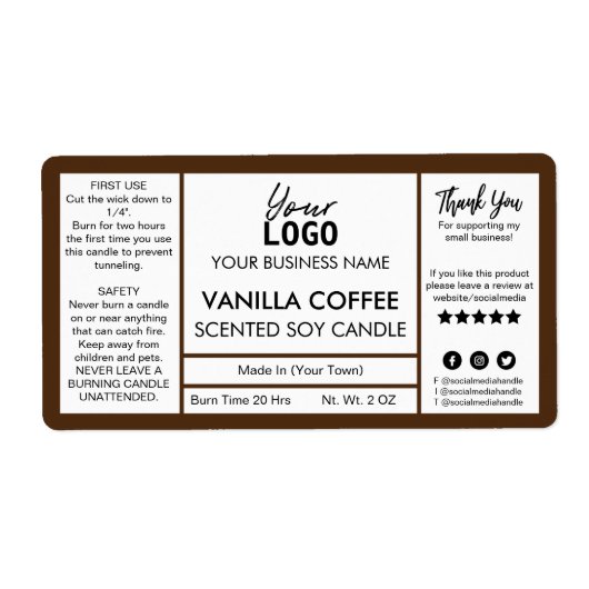 Braun-und Weißer Kaffee Szentrierte Sojaskerze (Vorne)