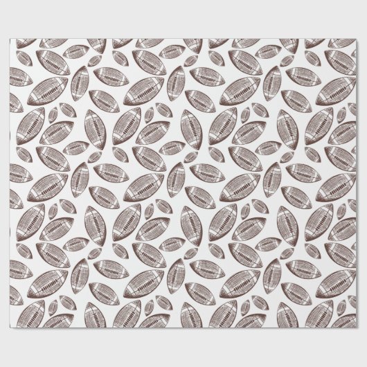 Braun- und Weißfußballmuster Geschenkpapier (Flach)