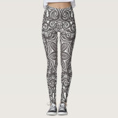 Braun- und Weißmolkenmuster Leggings (Vorderseite)