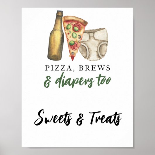 Braun und Windeln - Süßigkeiten und Leckereien Bab Poster (Vorne)