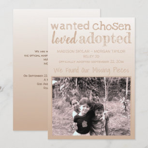 Braun Verlaufen Gewollt Ausgewählt Geliebt Adoptie Ankündigung