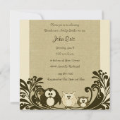 Braun-Vintag-Schüssel Kinderdusche Einladung (Rückseite)