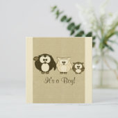 Braun-Vintag-Schüssel Kinderdusche Einladung (Stehend Vorderseite)