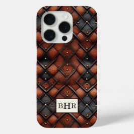 Braun vintage Diamantleder mit Monogramm Case-Mate iPhone Hülle