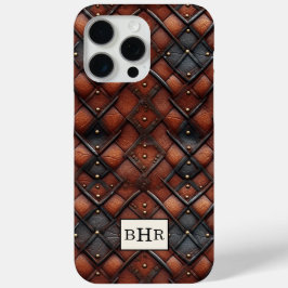 Braun vintage Diamantleder mit Monogramm Case-Mate iPhone Hülle