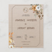 Braun Vintage Hochzeit Einladung Flyer (Vorne)