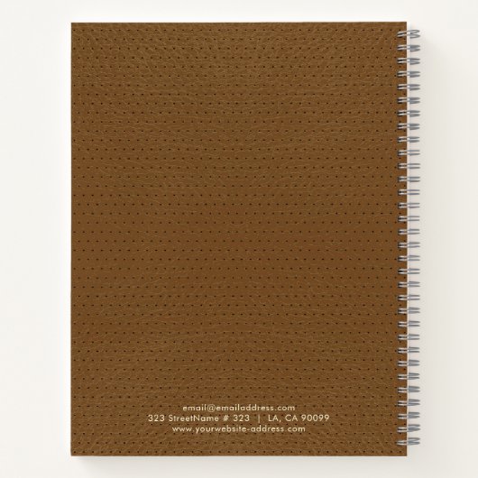 Braun Vintage Imitate Ledertextur Notizblock (Rückseite)