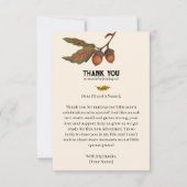 Braun Wasserfarbe Kariert Fall Acorn Babydusche Dankeskarte (Vorderseite)