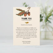 Braun Wasserfarbe Kariert Fall Acorn Babydusche Dankeskarte (Stehend Vorderseite)