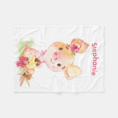 Braun Wasserfarbe Kleines Pferd Fleecedecke (Vorderseite (Horizontal))