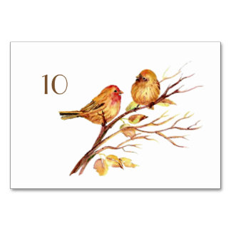 Braun-Watercolor-Hochzeitskarte Tischnummer