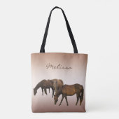 Braun Weidepferde Tiertoilette Tasche (Rückseite)