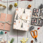 Braun Weihnachten Moderne Bäume Set von 3 Geschenkpapier Set