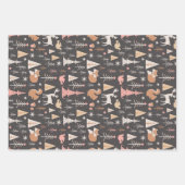 Braun Weihnachten Moderne Bäume Set von 3 Geschenkpapier Set (Vorderseite 3)