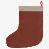 Braun Weihnachten Terracotta Calligraphy Custom Großer Weihnachtsstrumpf (Rückseite)