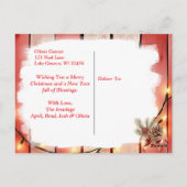 Braun Weihnachtsferd und Kardinal Personalisiert Postkarte (Rückseite)