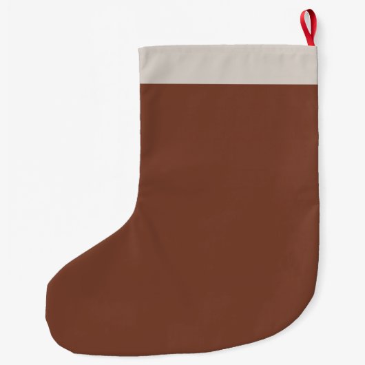 Braun Weihnachtsschokolade Calligraphy Custom Großer Weihnachtsstrumpf (Rückseite)