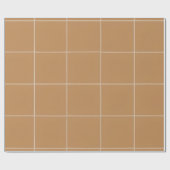 Braun & Weiß Elegantes neutrales Gitter Geschenkpapier (Flach)