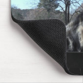 Braun & Weiß, gestrichenes Pferd, hellblauer Himme Mousepad (Ecke)