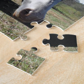 Braun & Weiß, gestrichenes Pferd, hellblauer Himme Puzzle (Seite)