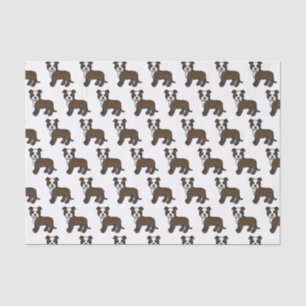 Braun-weiß getigerter Staffie Süßes Cartoon-Hund-M Seidenpapier
