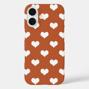 Braun-Weiß-Liebesherz-Muster-Design  iPhone 16 Hülle
