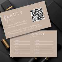 Braun & Weiß, Minimal, elegant, Salon, QR-Code