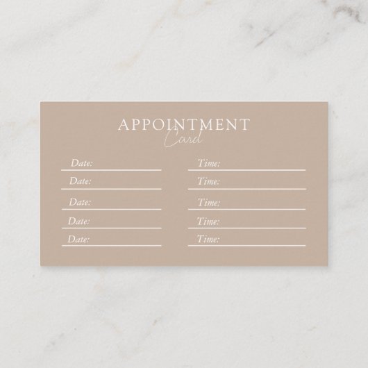 Braun & Weiß, Minimal Elegant, Salon Terminkarte (Rückseite)