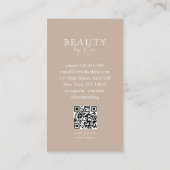 Braun & Weiß Minimal Salon QR-Code Treueprogramm Visitenkarte (Rückseite)