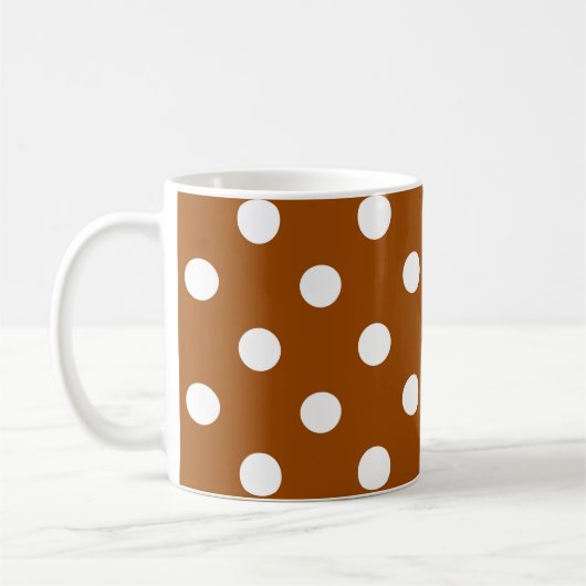 Braun-Weiß-Punkte-Design Kaffeetasse (Links)