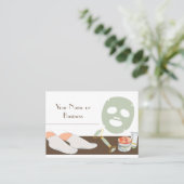 Braun, Weiß und Minzgrün Wellness-Center oder Salo Visitenkarte (Stehend Vorderseite)