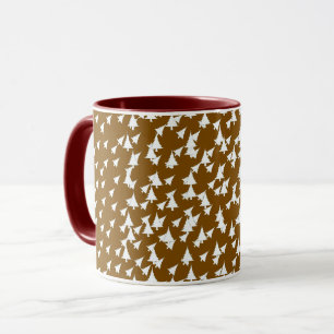 Braun Weiße Bäume Combo Tasse