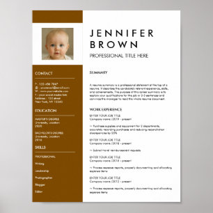 Braun Weiße Bewerbung Lebenslauf Fotografie Digita Poster