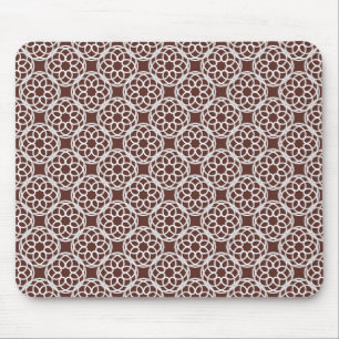 Braun Weiße Geometrische Nahtlose Muster Mousepad